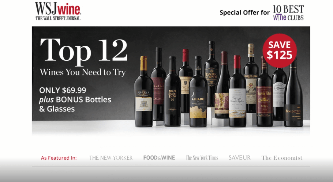 WSJ Top 12 wines