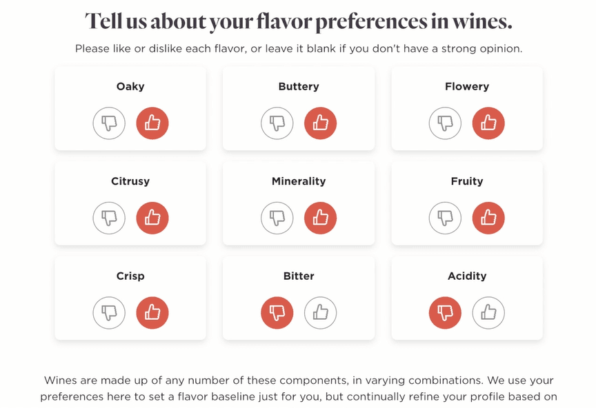 wine flavor preferences